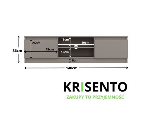 Szafka rtv szara RTV-502-GLI