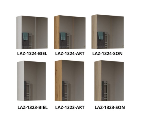 Szafka z lustrem do łazienki 60 cm LAZ-1324-ART