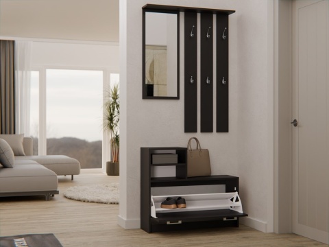 Tania garderoba do przedpokoju czarna GAR-101-CZERN-MAT