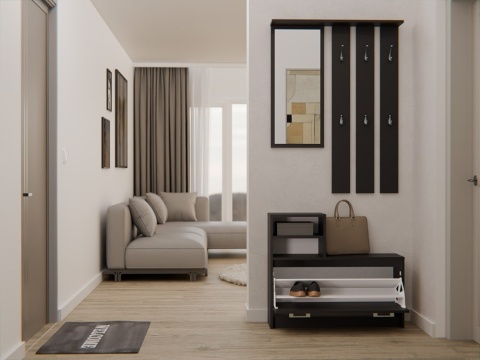 Tania garderoba do przedpokoju czarna GAR-101-CZERN-MAT