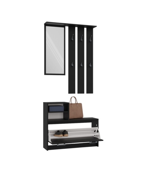 Tania garderoba do przedpokoju czarna GAR-101-CZERN-MAT