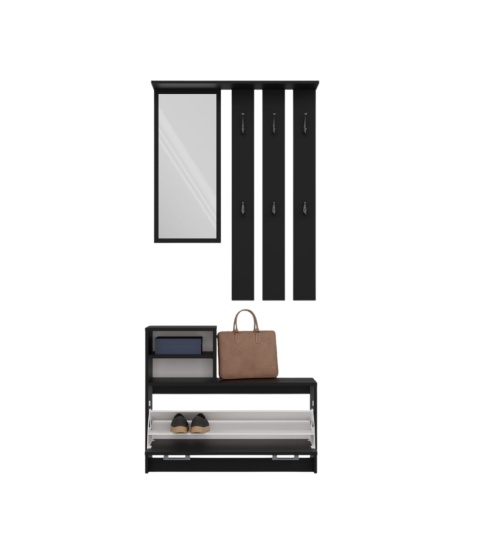 Tania garderoba do przedpokoju czarna GAR-101-CZERN-MAT