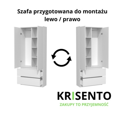 Tania szafa na ubrania 90 cm SZAF-1008-BIEL-MAT