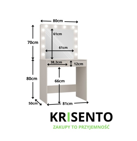 Toaletka nowoczesna TOA-1601-KASZ-LAM