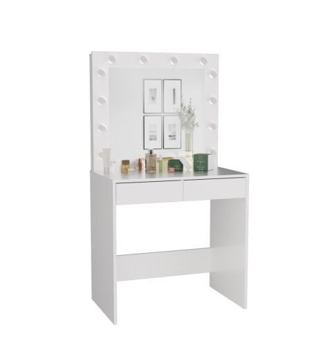 Toaletka z lustrem led TOA-1601-BIEL-MAT