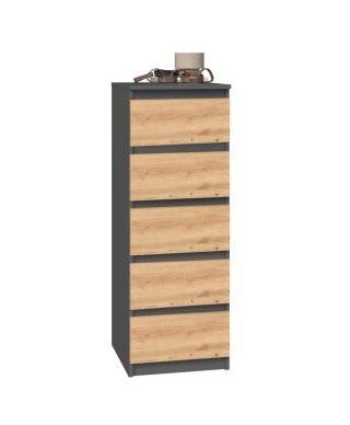 Wąska komoda z szufladami KOM-909-ANT-ART