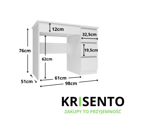 Biurko biale BIUR-706-BIEL-MAT-P