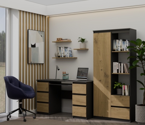 Biurko do biura antracyt - dąb artisan BIUR-705-ANT-ART