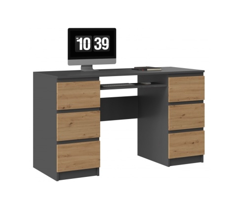 Biurko do biura antracyt - dąb artisan BIUR-705-ANT-ART