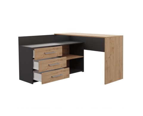 Biurko i komoda antracyt - dąb artisan BIUR-704-ANT-ART