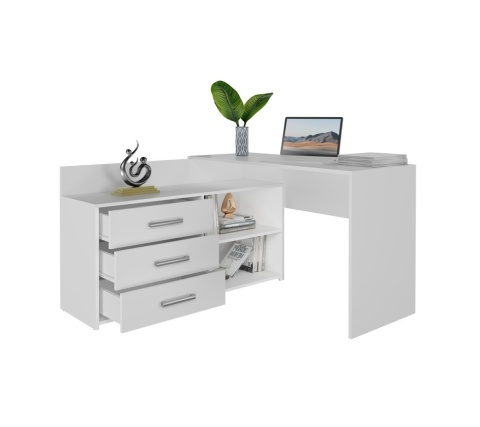 Biurko narożne białe BIUR-704-BIEL-MAT