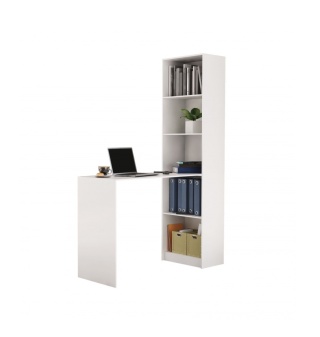 Biurko z regałem na książki RE-1405-BIEL-MAT