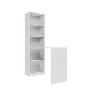 Biurko z regałem na książki RE-1405-BIEL-MAT