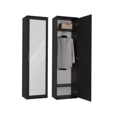 Czarna szafa z lustrem SZAF-1003-CZERN-MAT