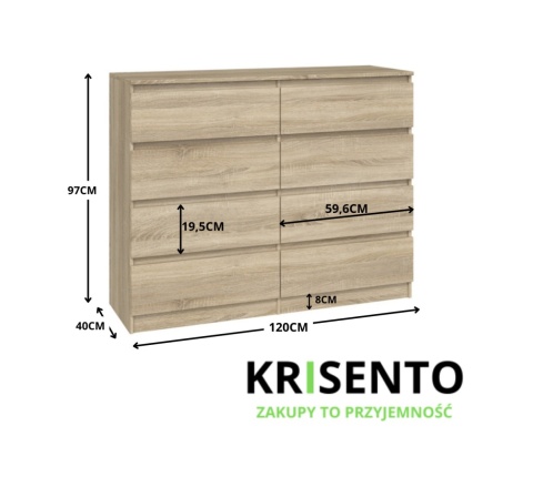 Duża komoda dąb sonoma KOM-907-SON
