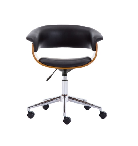 Fotel biurowy bez oparcia orzech - czerń FOT-413-ORZ-CZ