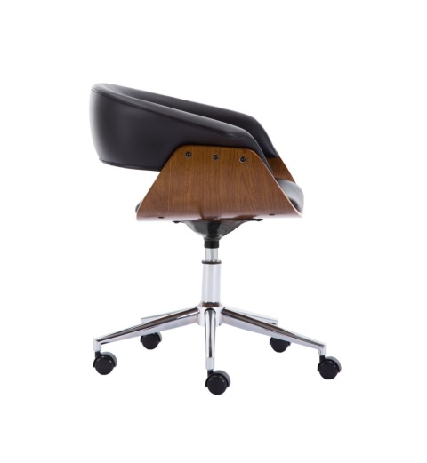 Fotel biurowy bez oparcia orzech - czerń FOT-413-ORZ-CZ