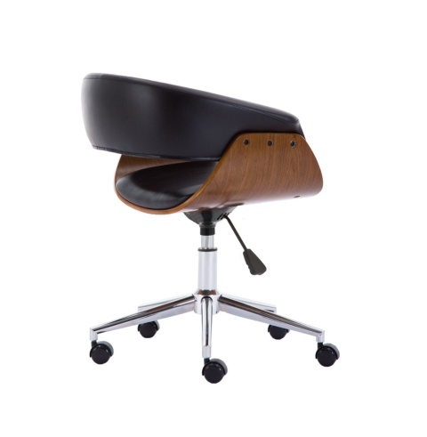 Fotel biurowy bez oparcia orzech - czerń FOT-413-ORZ-CZ