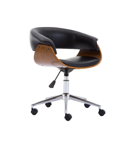 Fotel biurowy bez oparcia orzech - czerń FOT-413-ORZ-CZ