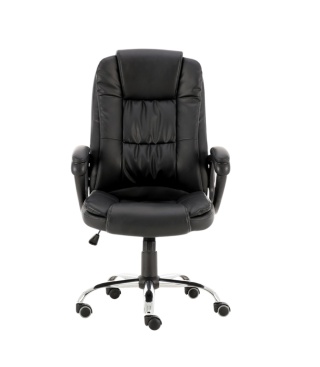 Fotel biurowy skórzany FOT-404-CZERN