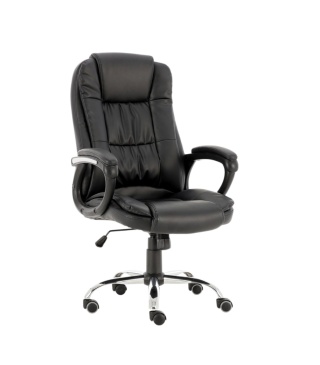 Fotel biurowy skórzany FOT-404-CZERN