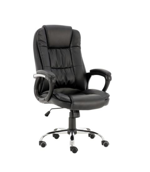 Fotel biurowy skórzany FOT-404-CZERN