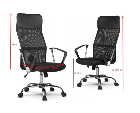 Fotel biurowy z mikrosiatki FOT-403-SZAR