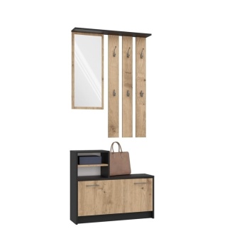 Garderoba do korytarza antracyt - dąb artisan GAR-101-ANT-ART