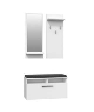 Garderoba do przedpokoju z siedziskiem GAR-105-BIEL-MAT