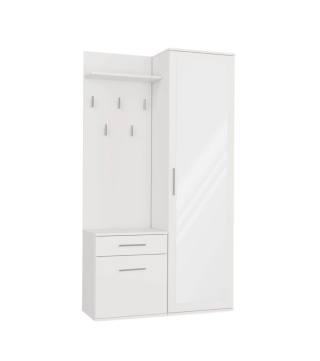 Garderoba modułowa szafa i wieszak z szafką GAR-104-BIEL-MAT