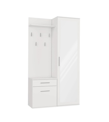 Garderoba modułowa szafa i wieszak z szafką GAR-104-BIEL-MAT