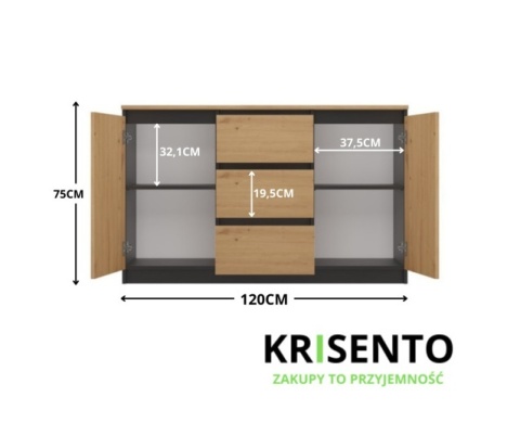 Komoda 2 metry KOM-925-ANT-ART-BA