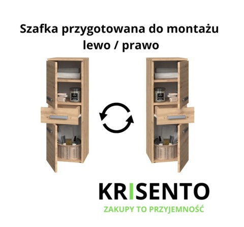 Mała szafka łazienkowa dąb artisan LAZ-1318-ART