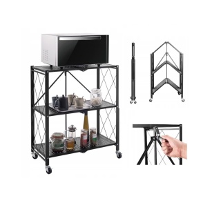 Mobilny regał na kółkach składany RE-1415-CZERN