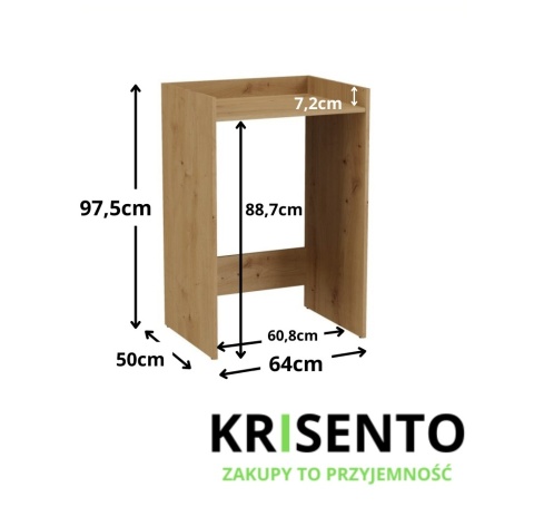 Nadstawka nad pralkę dąb artisan LAZ-1301-ART