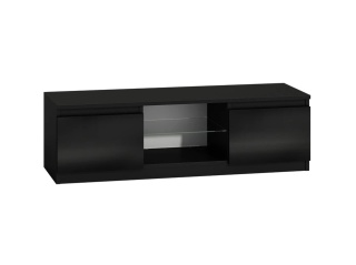 Niska szafka rtv 140 cm czarna z połyskiem RTV-502-CZERN-POL