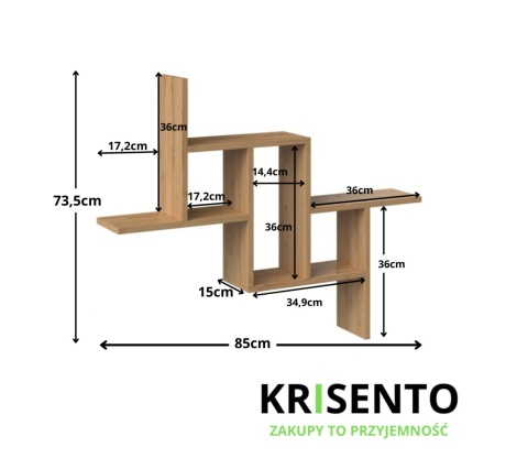 Półka nad telewizor dąb artisan POL-1103-ART