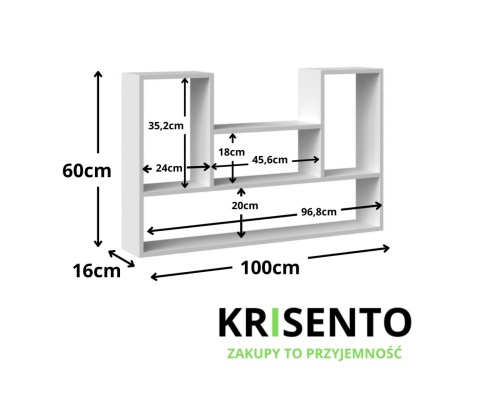 Półka regał wiszący POL-1105-BIEL-MAT