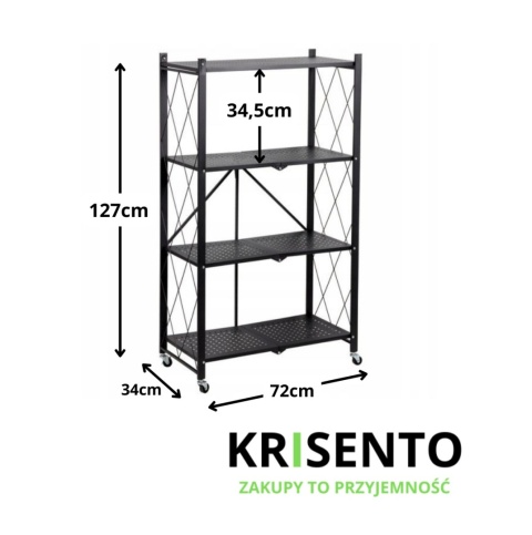 Regał kuchenny na kółkach RE-1416-CZERN