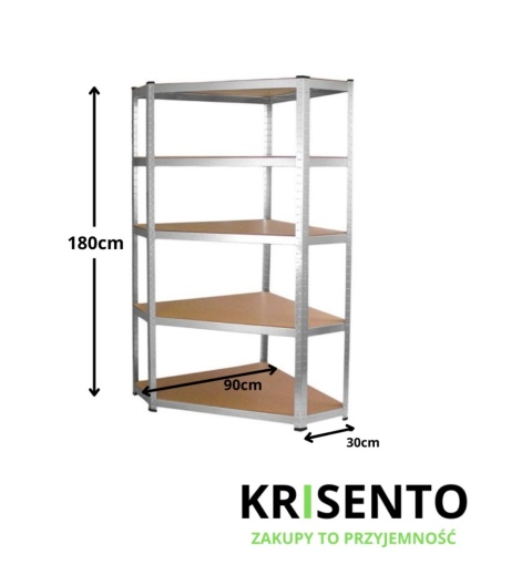 Regał magazynowy narożny RE-1422-MET