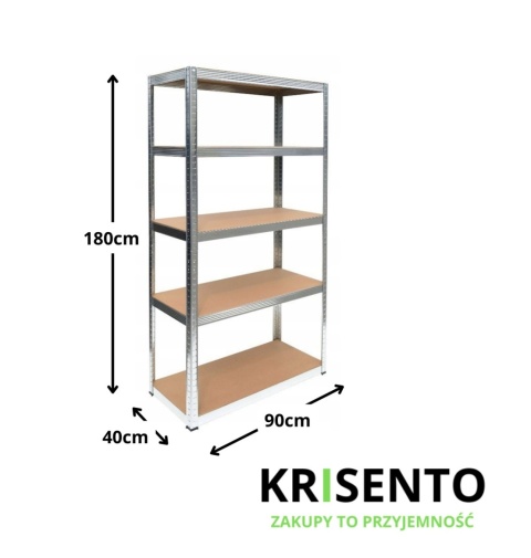 Regał metalowy 180x90x40 cm RE-1419-MET