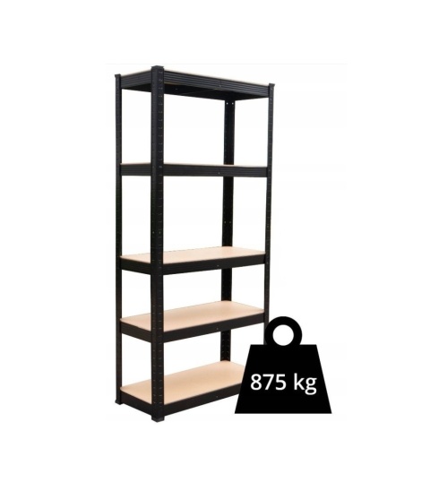 Regał metalowy czarny 180x90x30 cm RE-1420-CZERN