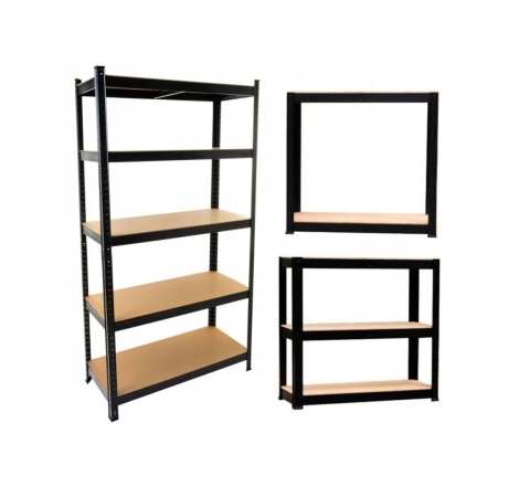 Regał metalowy czarny 180x90x30 cm RE-1420-CZERN