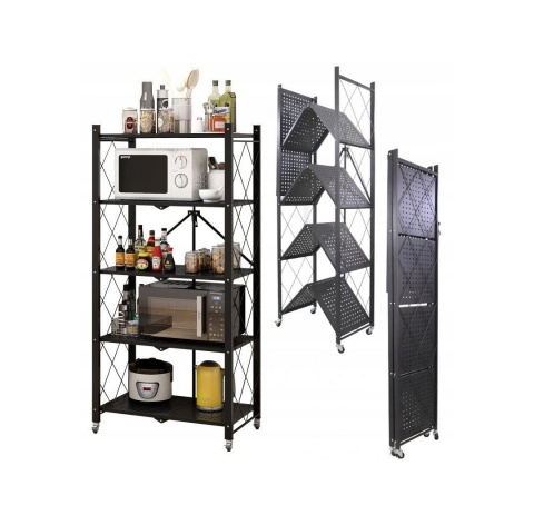 Regał na kółkach składany loft RE-1417-CZERN