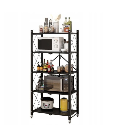 Regał na kółkach składany loft RE-1417-CZERN