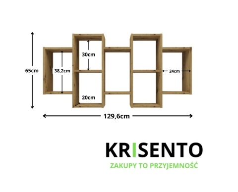 Regał na ścianę wiszący dąb artisan POL-1104-ART