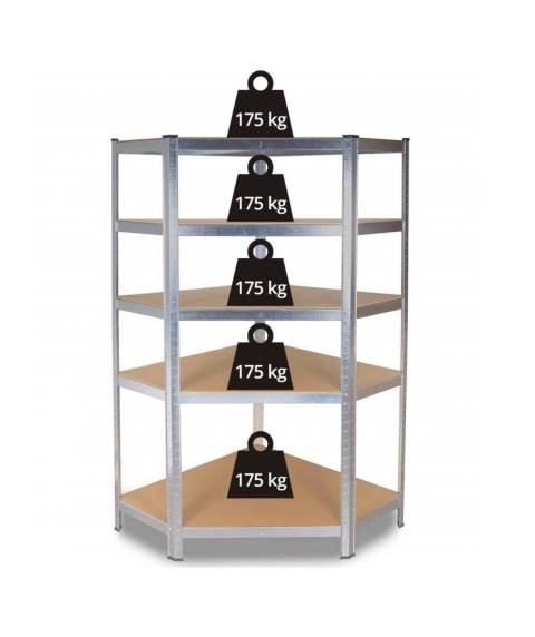 Regał narożny metalowy 180x90x40 cm RE-1423-MET