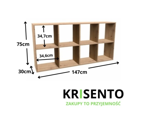 Regał pod biurko dąb artisan RE-1409-ART