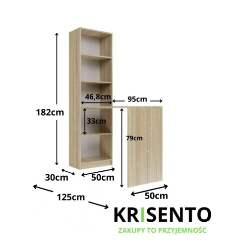 Regał z biurkiem dąb sonoma RE-1405-SON