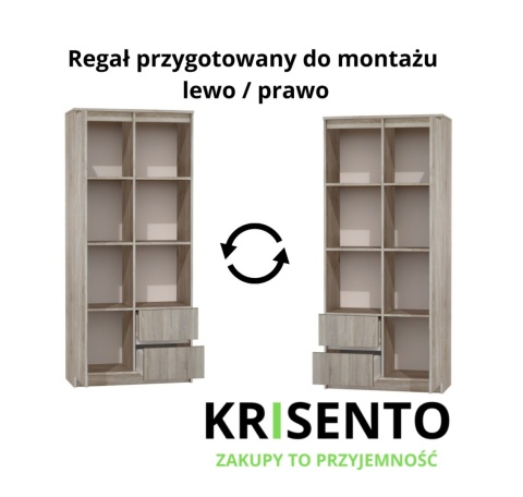 Regał z drzwiami i szufladami RE-1425-SON